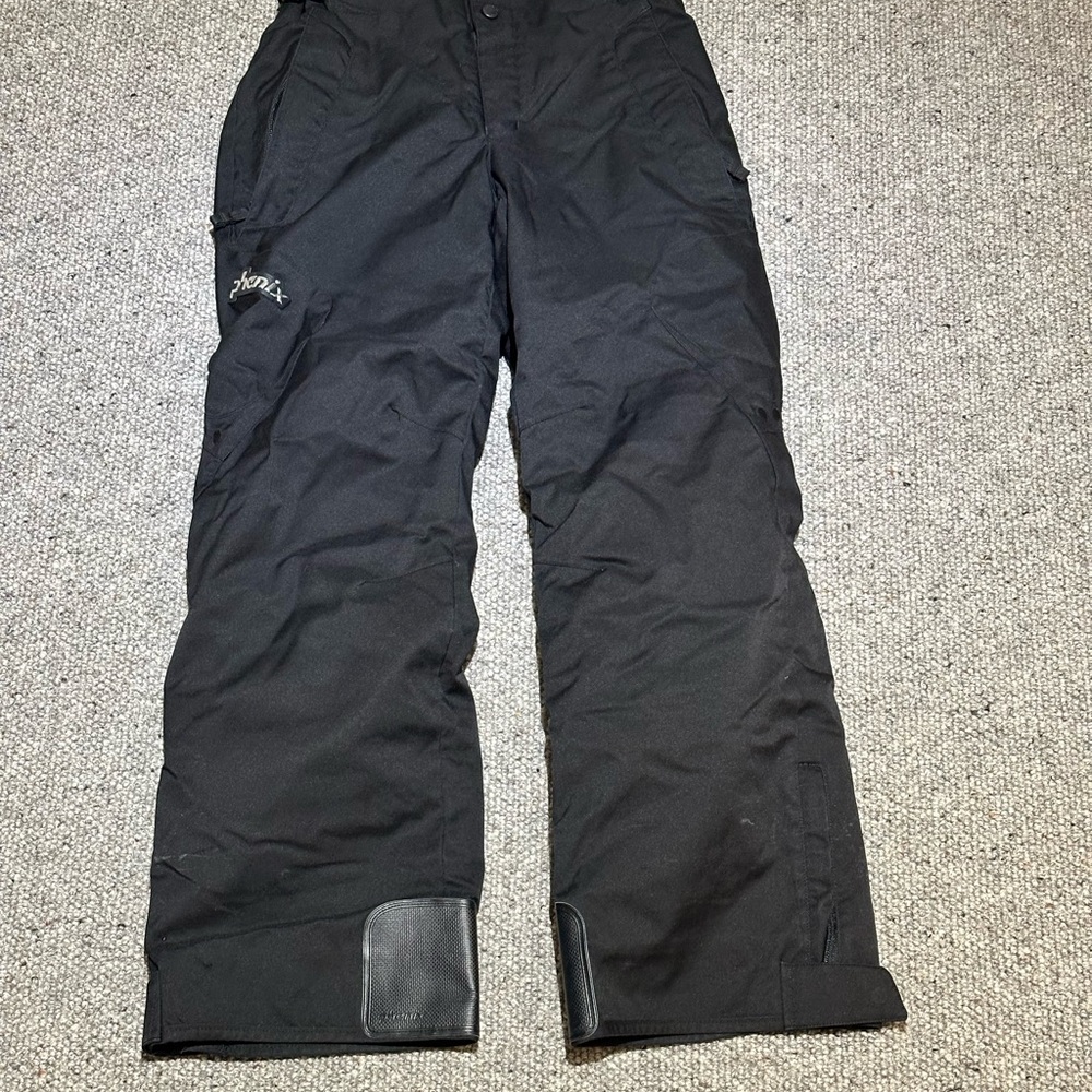 Phenix Black Casual Pants with Water-Resistant Material and Straight Leg Design